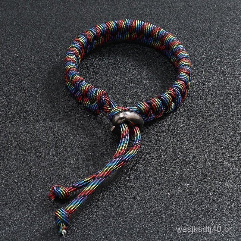 Pulseira de Sobrevivência Feita à Mão, Joia Punk Ajustável para Homens, Pulseira Trançada, Presente de Dia dos Pais para