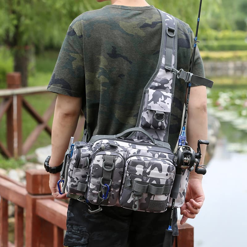 Bolsa de pesca com isca de alta qualidade Equipamento de pesca multifuncional dedicado Bolsa de vara à prova d'água Bols