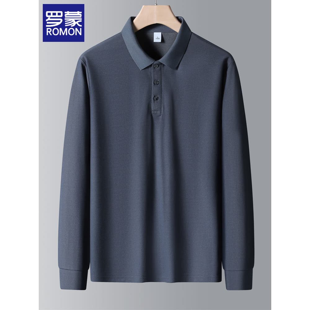 Lomon polo malhas masculinas primavera outono 2026 novo estilo Casual manga comprida camiseta lapela camisa de fundo mas