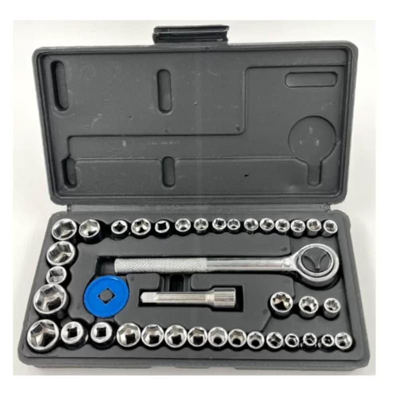 KIT CHAVE CATRACA REVERSÍVEL JOGO PROFISSIONAL DE SOQUETES 40 PEÇAS