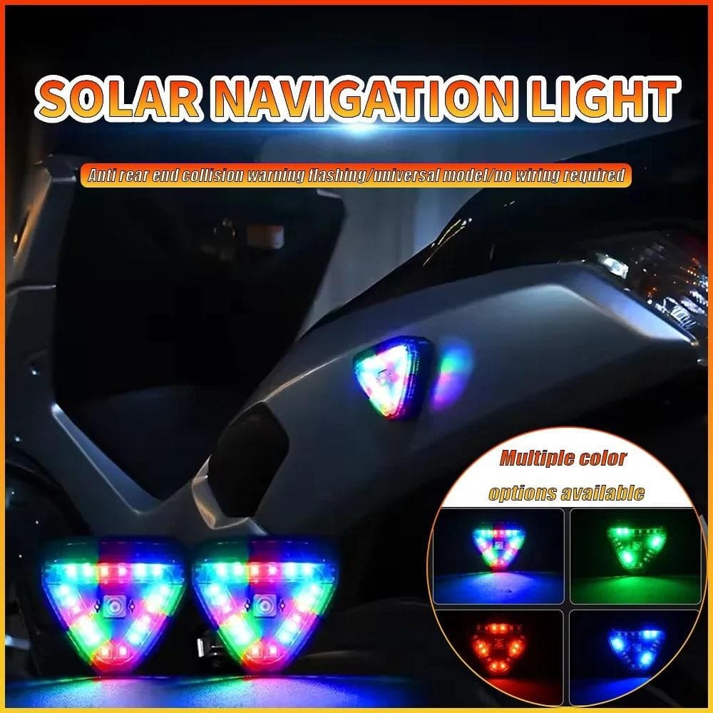 Luz Estroboscópica De Advertência De Energia Solar , Motocicleta , Carro , Moto , Colorida , À Prova D'água , LED , Noit