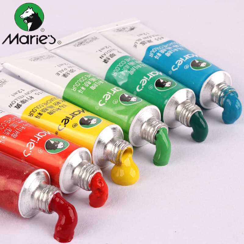 Frete grátis marca Marley genuína 12 cores 18 cores 24 cores 12ml pigmentos de tinta guache caixa materiais de pintura a