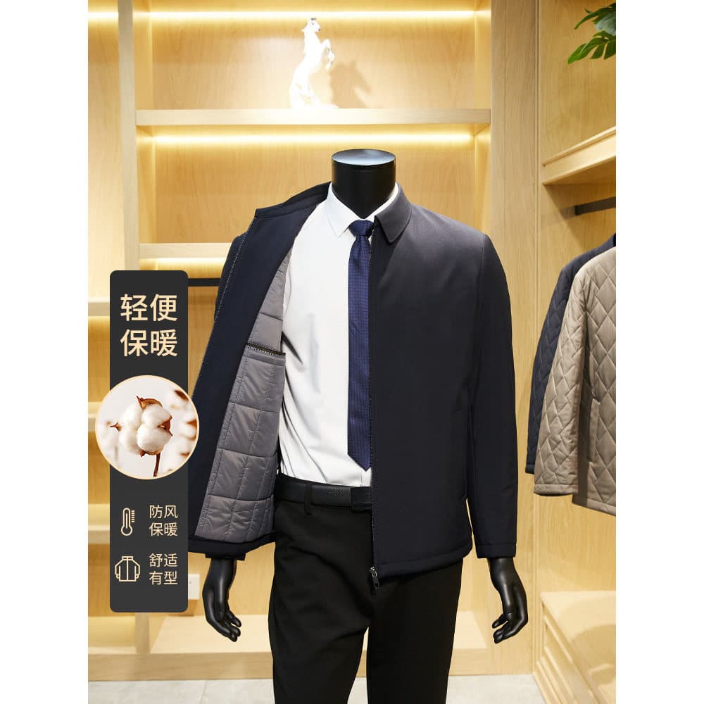 Zeo Roupas Masculinas/Jaqueta Pai Outono Inverno Jaqueta de Lapela Acolchoada Engrossada Administração Comercial Roupas