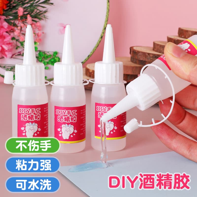 30ml cola de álcool engarrafado crianças diy jardim de infância cola artesanal tecido não tecido cola líquida transparen