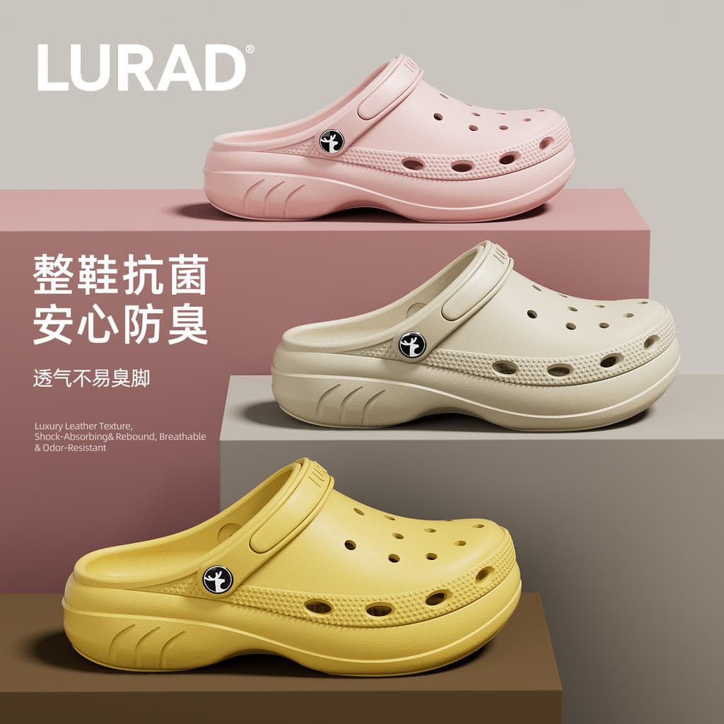 Luladi novo estilo buraco sapatos das mulheres dos homens sandálias chinelos verão novo estilo sandálias de cor sólida c