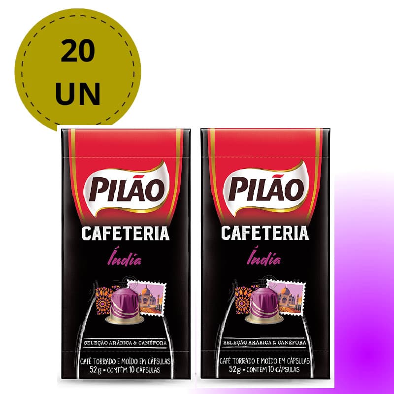 Kit 20x Cápsulas Café Pilão Índia Lançamento para Nespresso