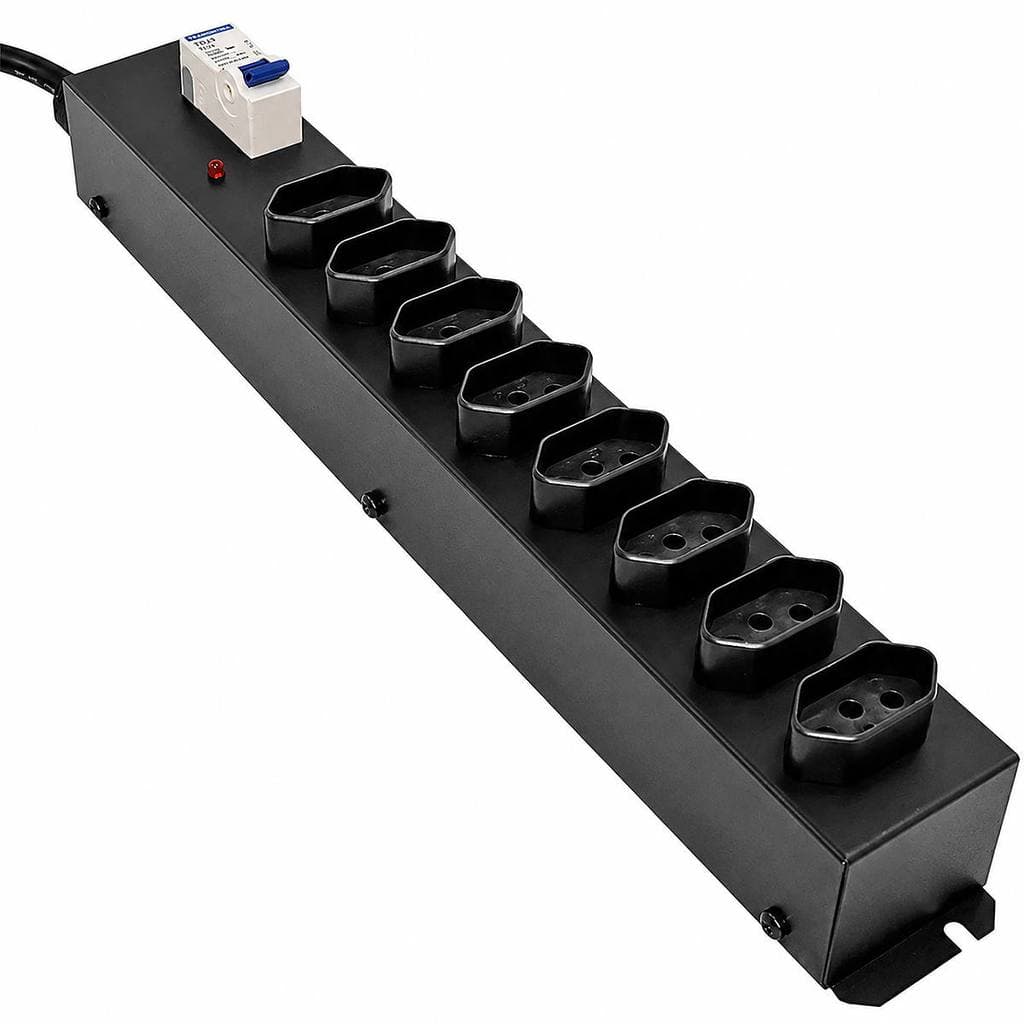Filtro de Linha IPEC FL Power Profissional 20A 8 Tomadas Disjuntor de Proteção Bivolt Cabo PP 1,20m