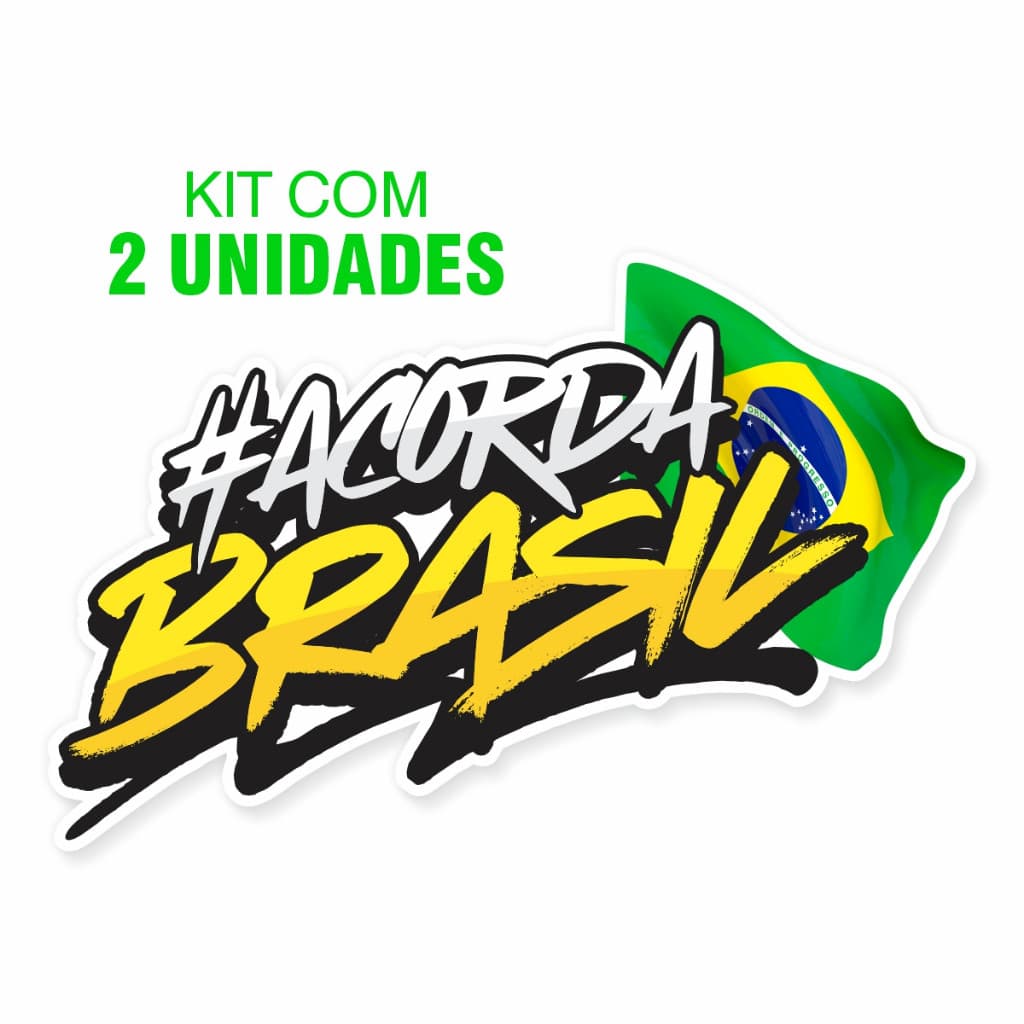 2 Adesivos Acorda Brasil - Carro Moto Notebook Vinil Laminado
