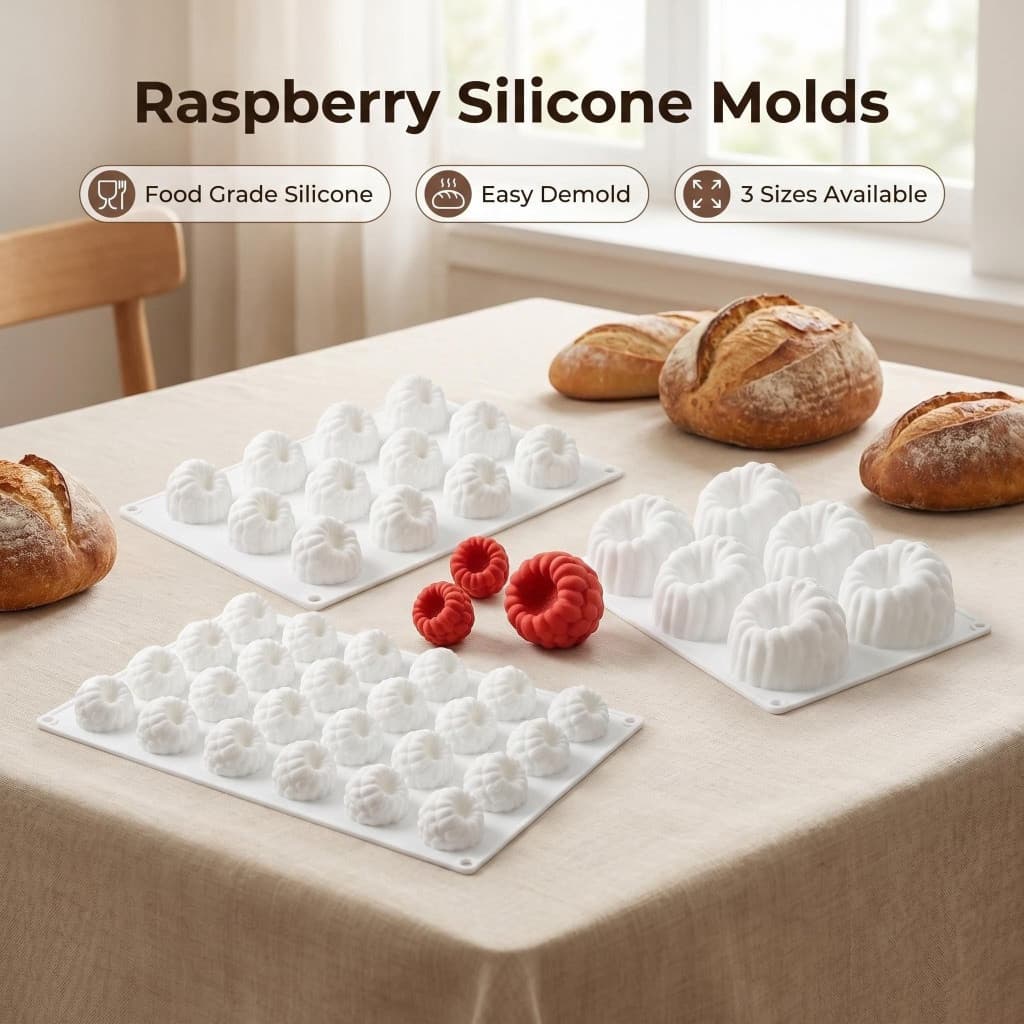 Forma De Silicone Framboesa Silicone Mold 3D Raspberry Cake Baking Chocolate Jelly DIY Kitchen Tools Reusable