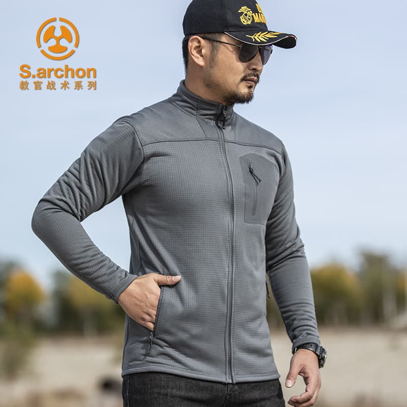 Primavera outono ao ar livre masculino Polar velo Cardigan jaqueta quente militar ventilador jaqueta forro engrossado du