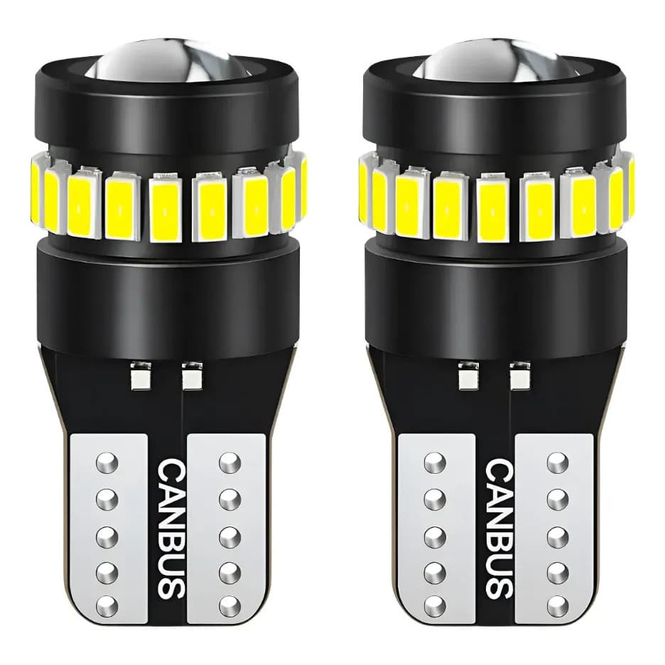 Par Lâmpadas Pingo T10 18 LED Projetor Canbus 6.000k Extra For Led Pingão Claridade Carro Luz