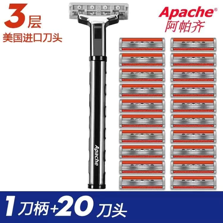 Apache Razor Manual Lâmina de 3 Camadas Apache Masculino Manual Lâmina de Navalha Titular All-Match Lâmina de 3 Camadas