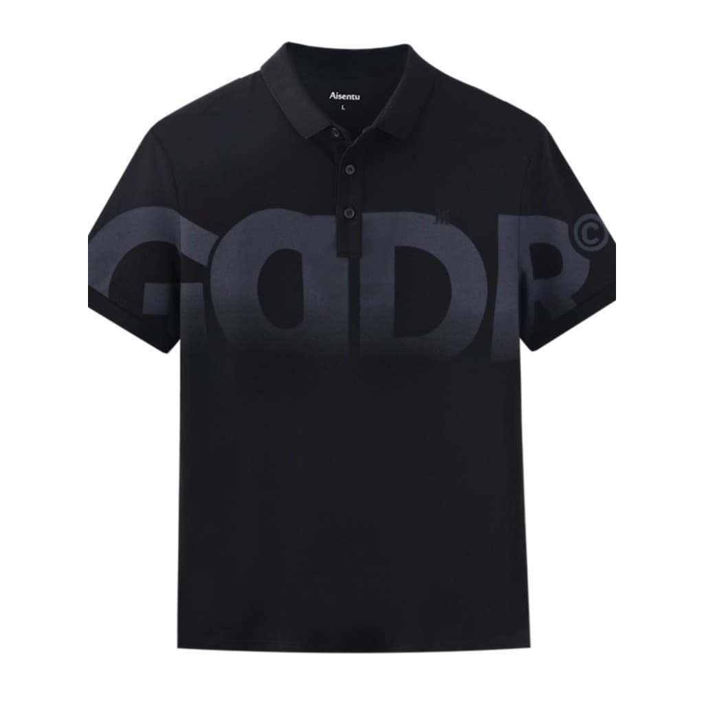 Verão respirável gradiente cor impressa camiseta de manga curta masculina Street Wear ins meia manga na moda lapela cami