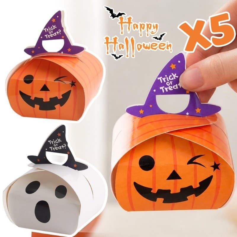 Caixa De Presente De Halloween De Desenho Animado Decoração De Festa-Doces Para Crianças Com Truques Ou Travessuras Desi