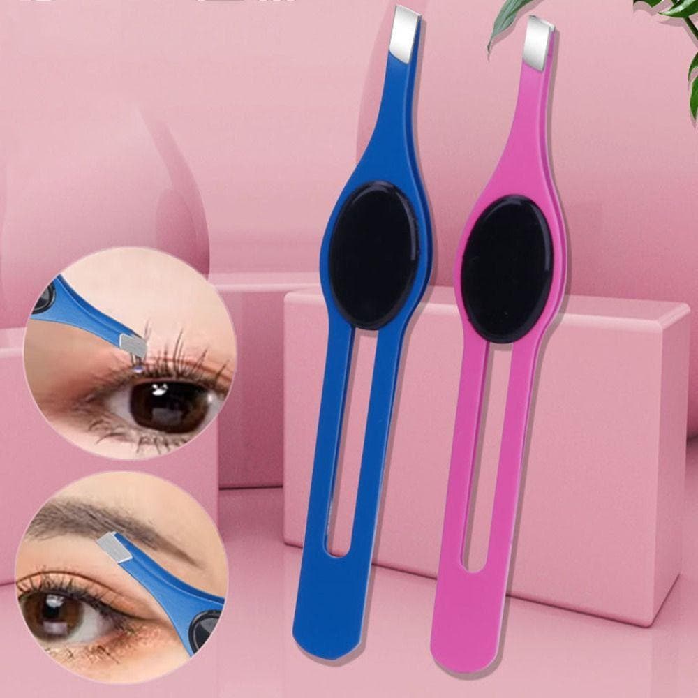 Pinça De Aço Inoxidável , Clipes De Sobrancelha Inclinados Para Remoção De Pelos Coloridos , Pinças De Cílios Postiços R