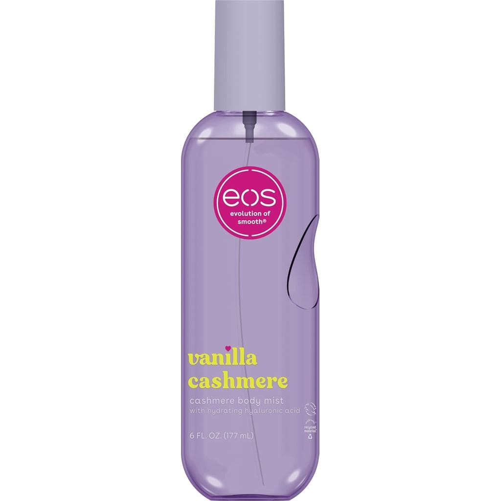 eosCashmereBodyMist, VanillaCashmere, softmusk, cozycaramel, hairmist, bodyspray para mulheres, hidratante, ácido hialur