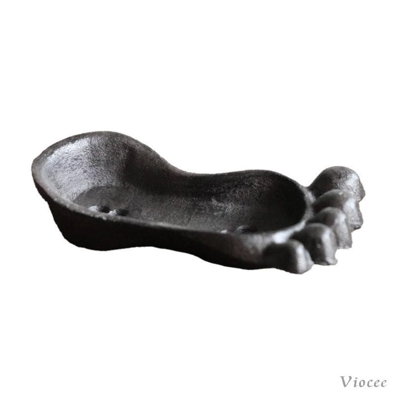 [Viocee] Saboneteira De Ferro Fundido Rústica Com Furos De Drenagem Decorativa Para Lavatório , Pia De Cozinha , Banheir