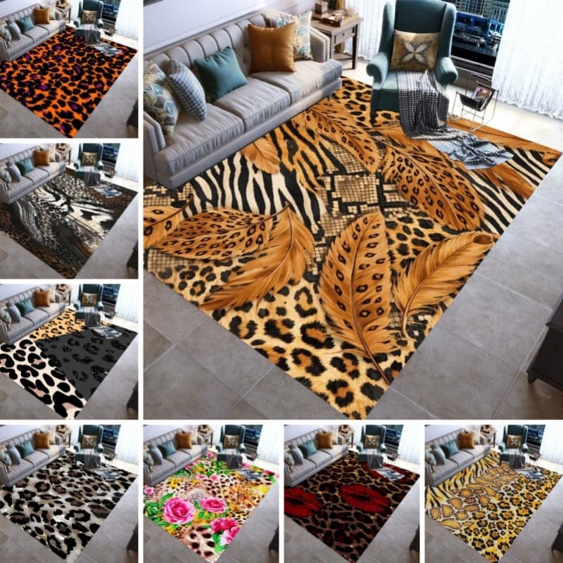 Tapete Decorativo De Luxo Personalizado Com Estampa De Leopardo , Quadrado De Flanela Macia , Presente De Aniversário Pa