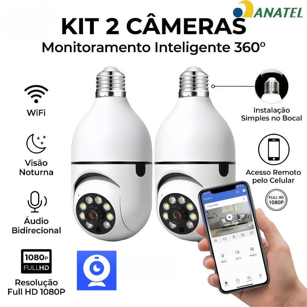 360 V720 APP Sem Fio À Prova D'água Visão Noturna Câmera Com Lâmpada Infravermelha De Segurança Wi-Fi