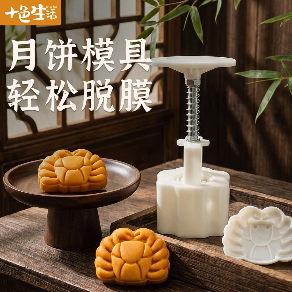 Mooncake molde novo estilo 2026 nacional na moda estilo palácio sorte caranguejo pressionado à mão Mung feijão pastelari