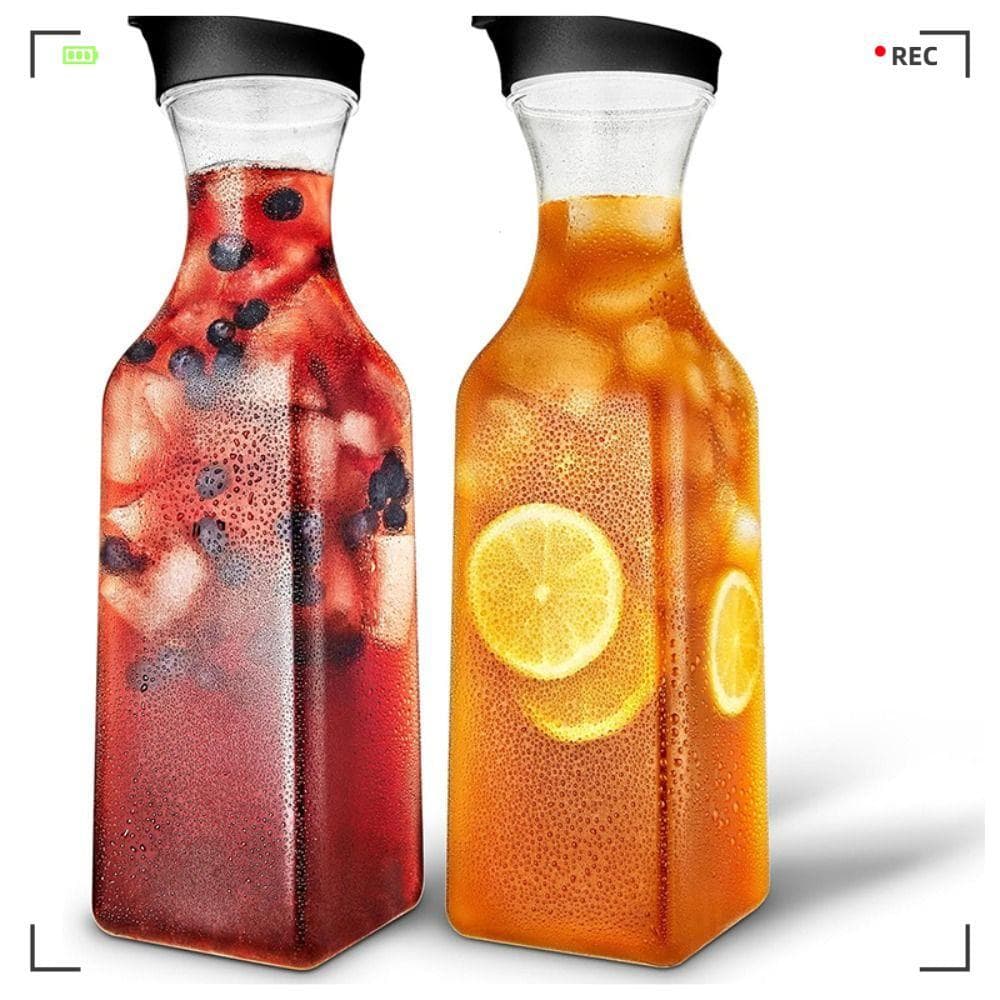 Jarras Para Bebidas , Jarra De Suco Quadrada De 32 Onças E 1000 Ml , Plástico Com Tampa Grande Garrafa De Água
