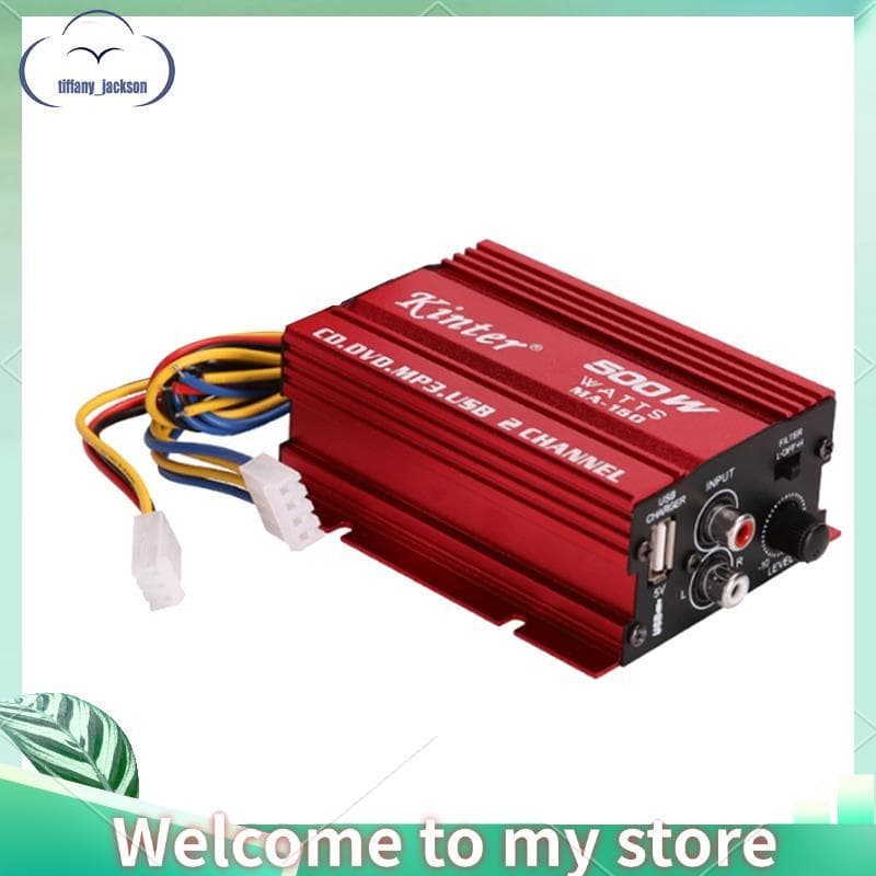 Amplificador De Áudio Para Carro , Cabo 12V , 2 Canais , Estéreo , Subwoofer , Porta USB , Mp3 ,
