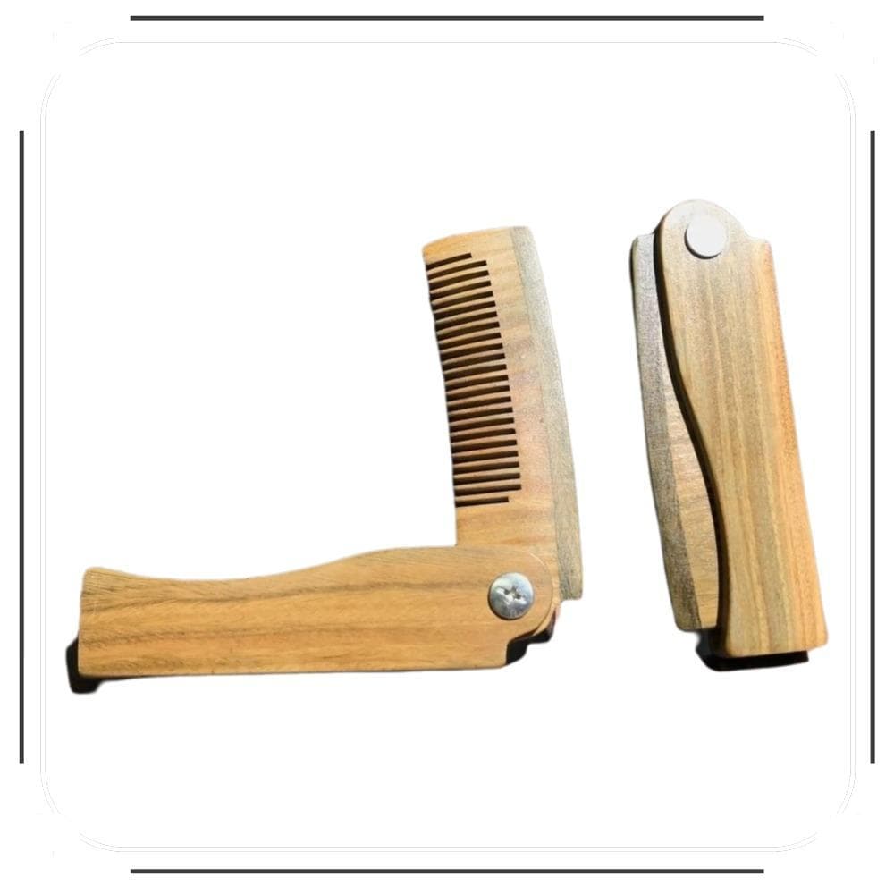Pente De Sândalo , Cabelo Natural Com Design Dobrável , Escova E Barba