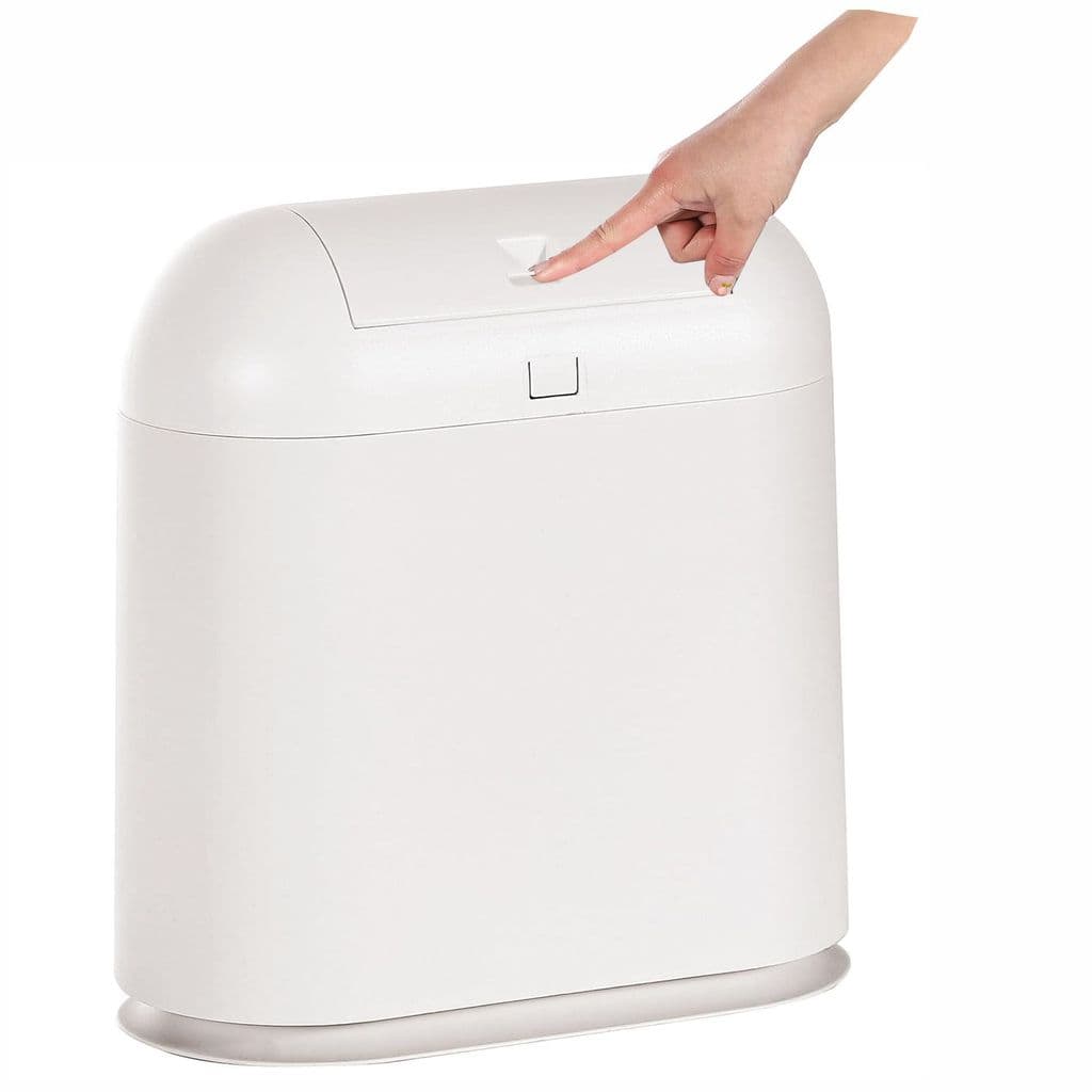 Oval 10L Grande Capacidade Preto Branco Plástico Push Tipo Lixeira Lixeira Banheiro Cozinha Sala de estar Lixeira