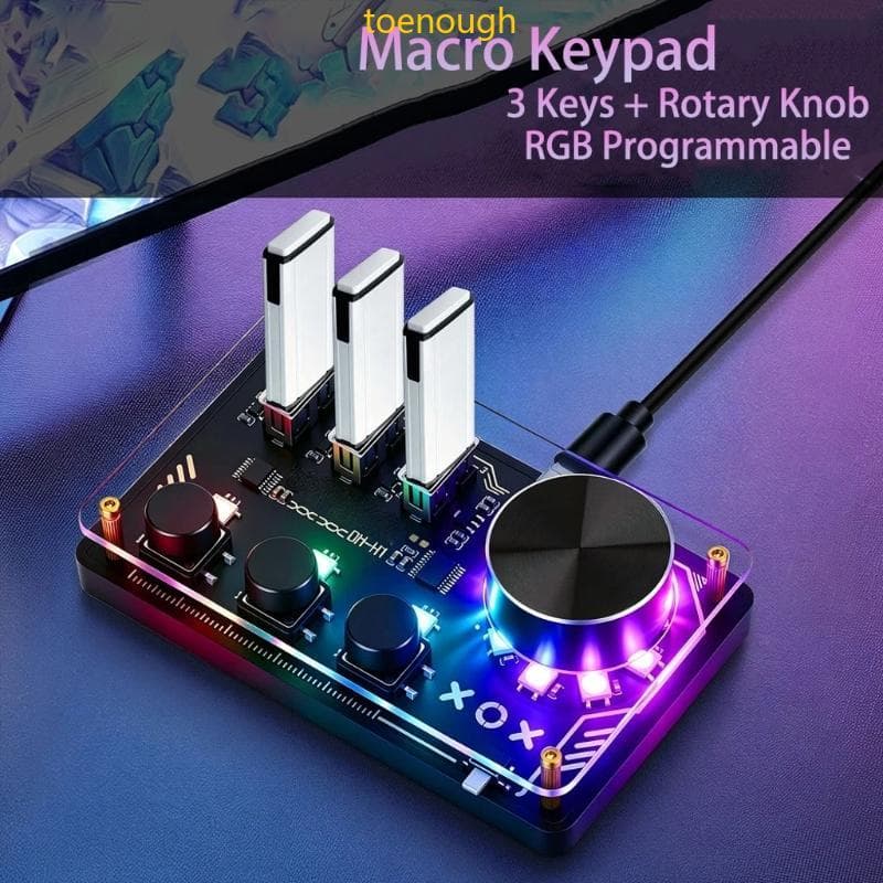 Almofada Controle USB Do Dedo Pé Botão Rotativo 3 Configurações Navegadores Atalho 3 Porta-A Iluminação LED