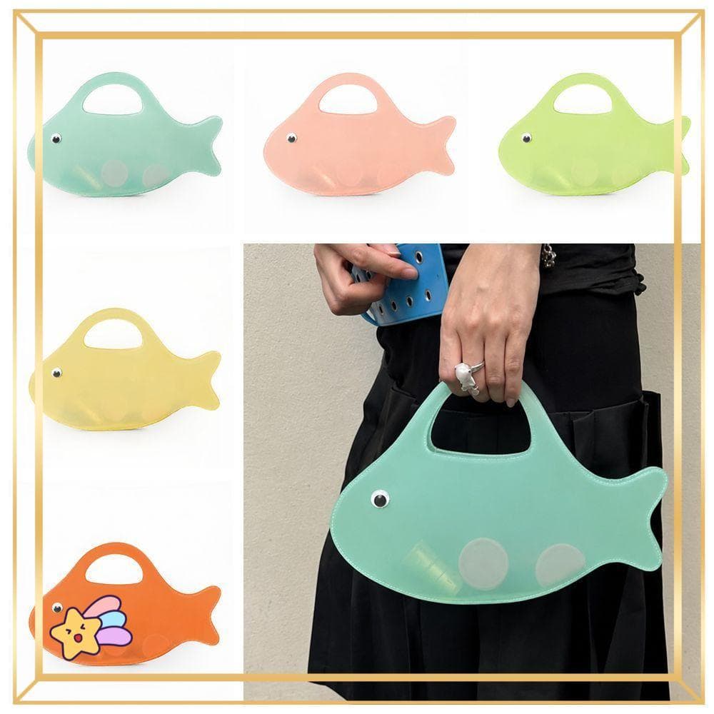 Bolsa Transparente PETS1 , De Gelatina De Material De PVC Em Formato De Peixe Festa Cores Doces , Evento De