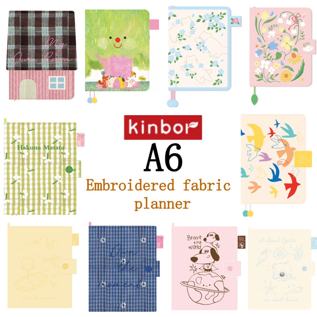 Kinbor-A6 pano manual estilo casa com chave marcador auto-preenchimento diário caderno papelaria estudante manual presen