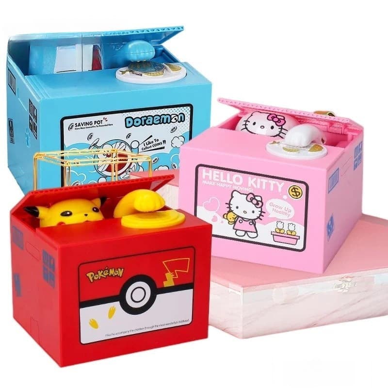 Divertido Pokémon Pikachu Mealheiro Eletrônico Anime Ladrão Mealheiro Seguro FVWM