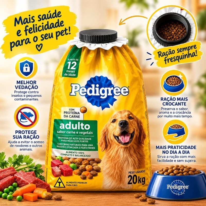 Tampa Vedadora para Embalagem de Ração Café Arroz Mantimentos | P M G | Fecha e Conserva Reutilizável