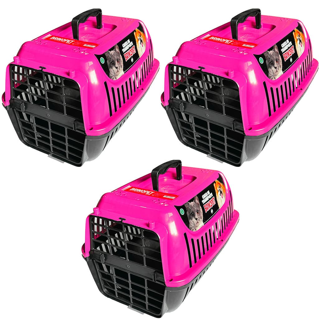 Kit 3 Caixa de Transporte Gato Cachorro N1 Com 4 Travas Bolsa de Transporte Para Pet