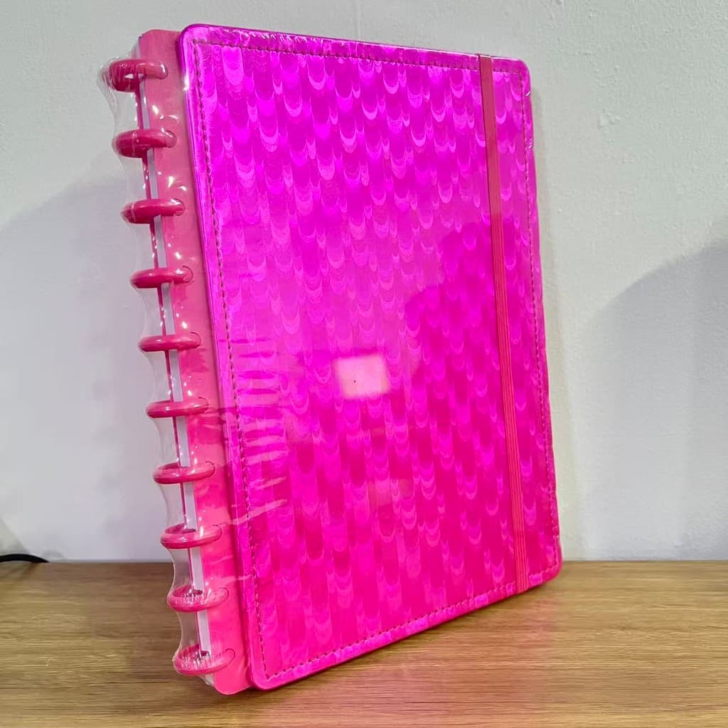 CADERNO 8/10/11 DISCOS INTELIGENTE GOTA D'AGUA LASER Inteligente Capa Dura Com Elastico