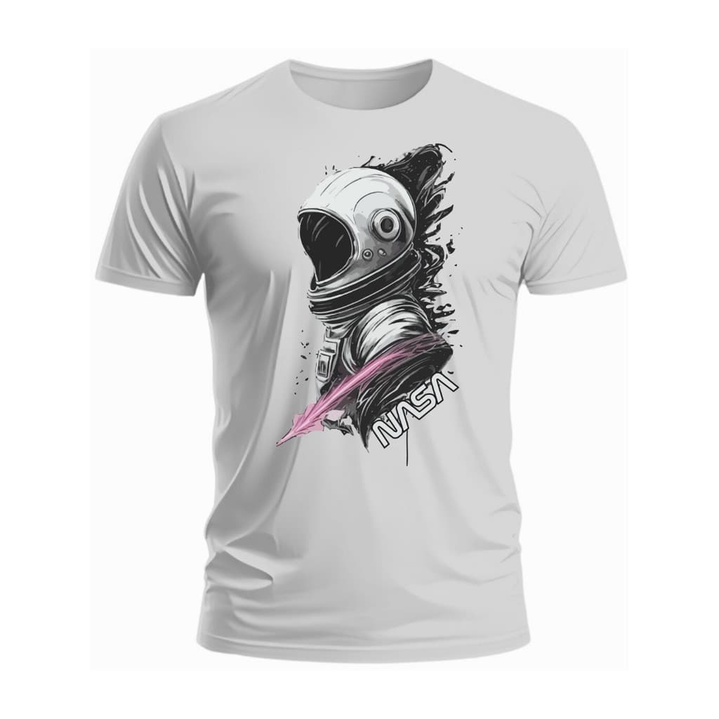 Camiseta Masculina Desenho Astronauta Personalizada Camisa 100% Algodão