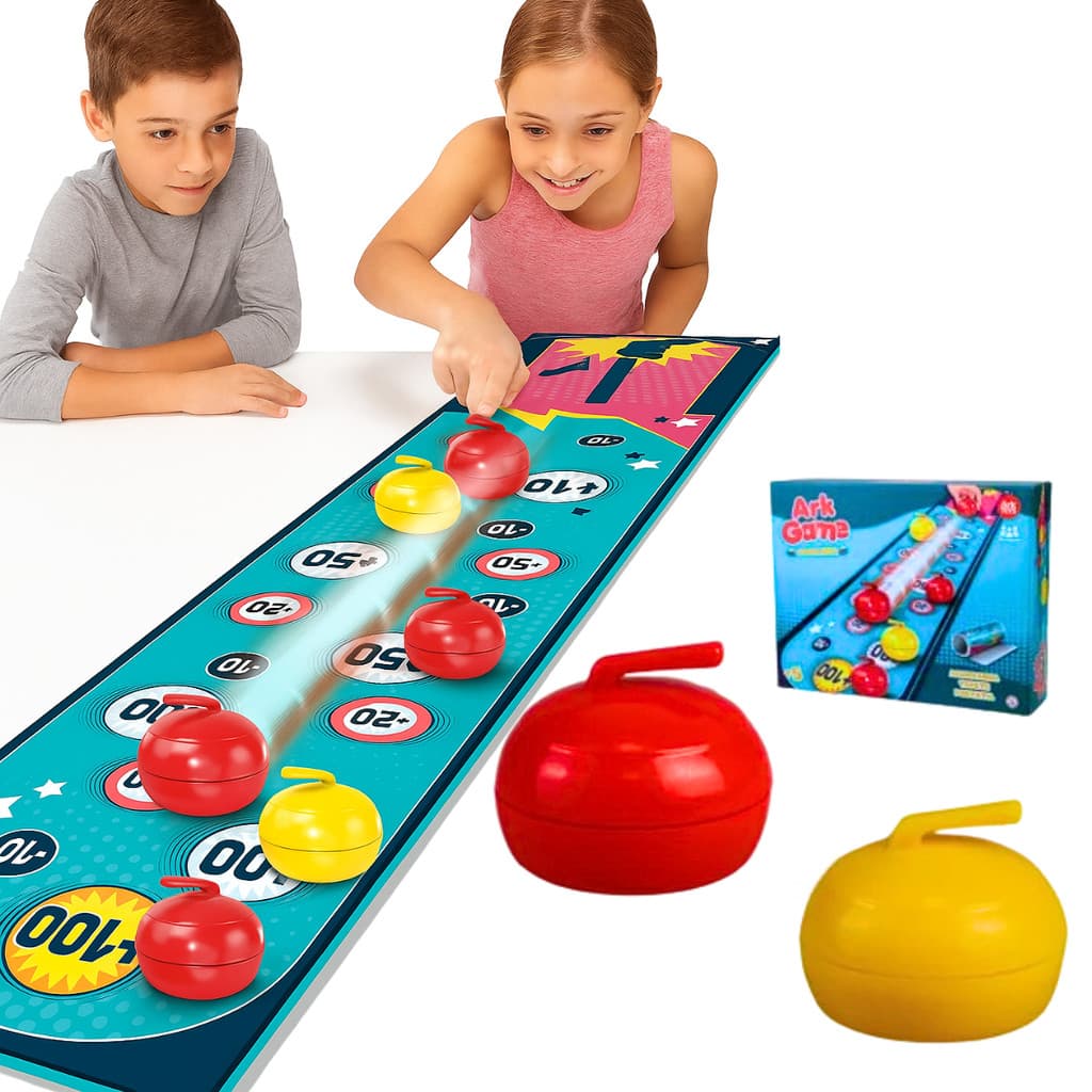 Jogo de Curling de Mesa Brinquedo Interativo Infantil e Adulto