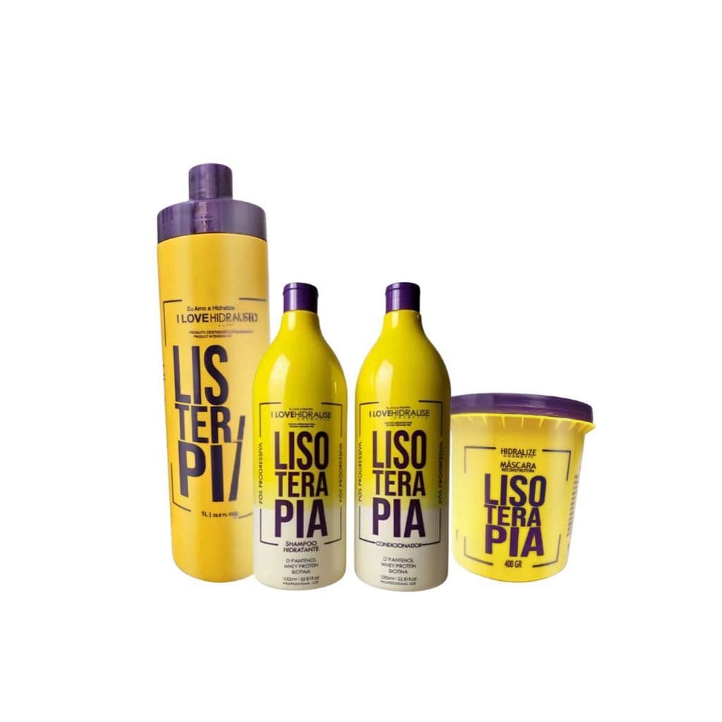 Kit Progressiva Lisoterapia S/Formol + Shampoo e Condicionador 1 litro + Máscara Reconstrutora