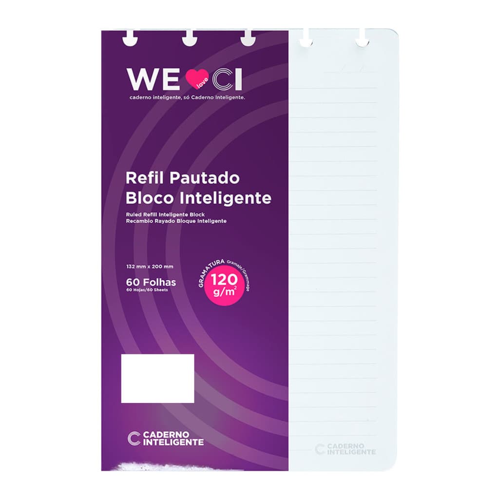 Refil Pautado Bloco Inteligente - Caderno Inteligente