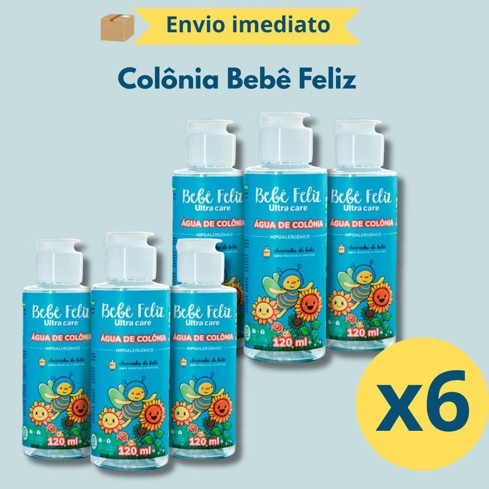 KIT 6 ÁGUA DE COLÔNIA BEBÊ FELIZ LANÇAMENTO CHEIRINHO DE BEBÊ