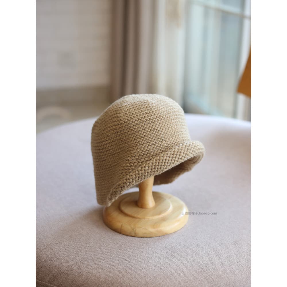 Chapéu balde enrolado estilo japonês zg feminino outono inverno lã misturada chapéu de malha simples cor sólida chapéu d