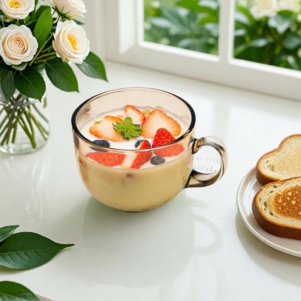 Copo de café da manhã de vidro de grande capacidade doméstico feminino com alça iogurte aveia leite espuma tigela de ave