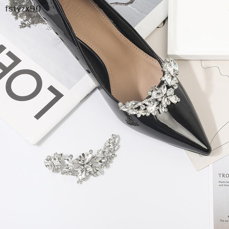 [fstyzx90] 1 Peça Sapato Feminino Floral Bule DIY Strass Clipe De Destacável Sapatos De Casamento Acessórios De Salto Al