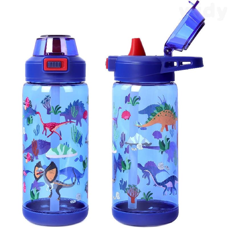 Garrafa de Água Infantil de 600ml para Escola ou Viagem, Copo à Prova de Vazamentos e Lavável na Máquina de Lavar Louça