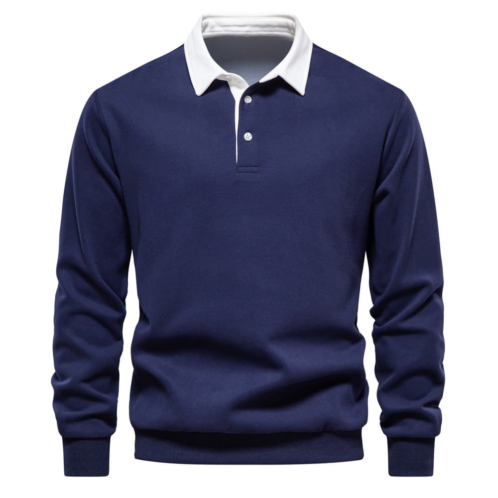 2026 novo estilo outono manga comprida gola Polo moletom na moda tamanho europeu comércio exterior moletom masculino de