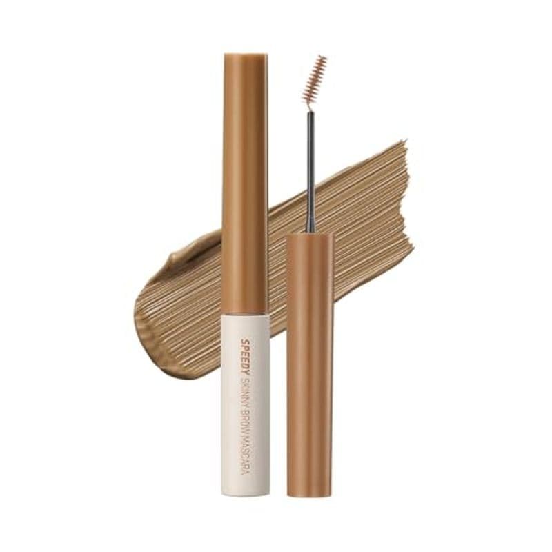 PERIPERA Speedy Skinny Brow Mascara (06 BEIGE ASH) , Rímel Colorido Para Sobrancelhas Com Pincel Fino De Precisão , Natu