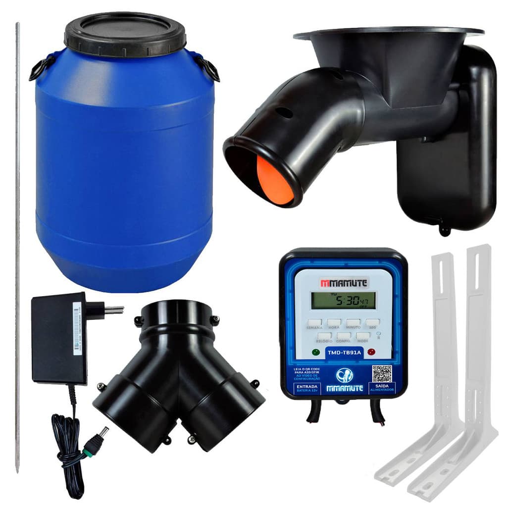 Alimentador Automático + Timer 12v Reservatório Suporte
