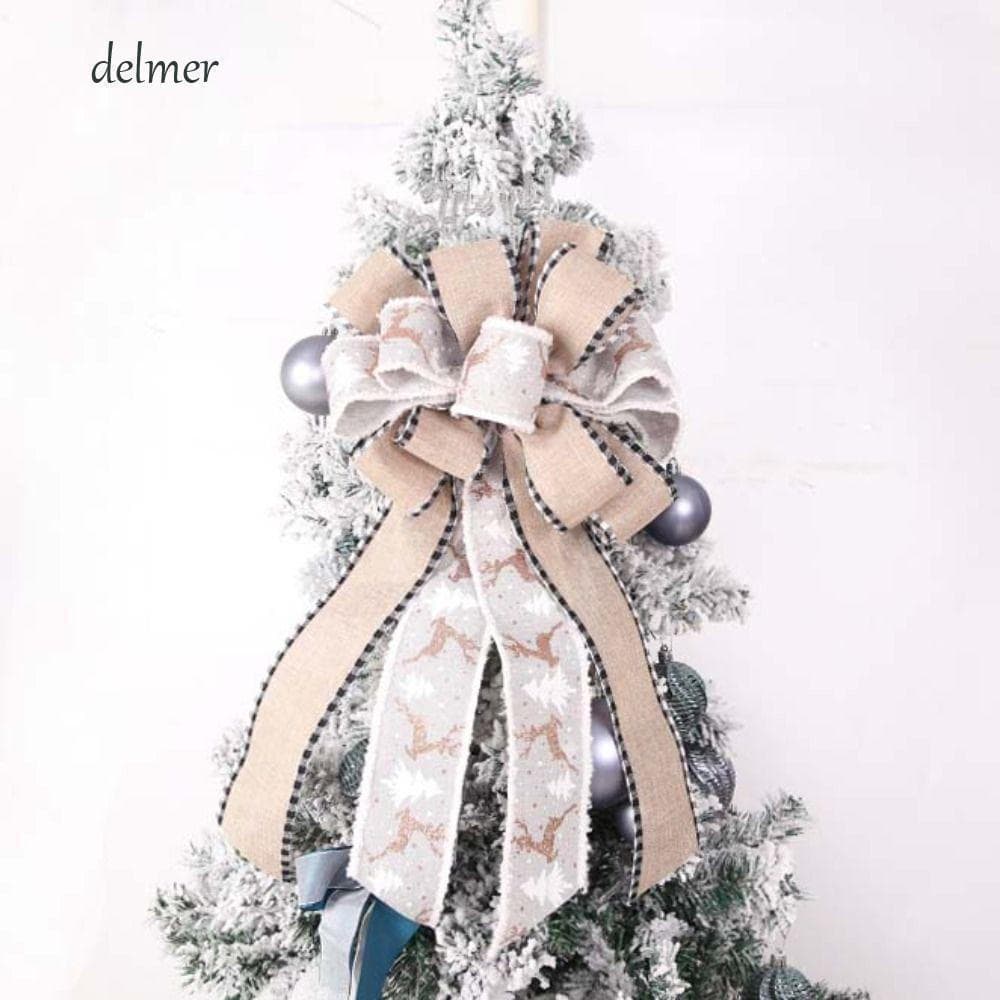 Laço De Árvore De Natal DELMER , Guirlanda De Vários Estilos De Tamanho Grande , Camada Dupla