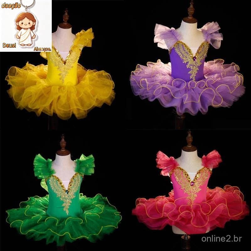 Vestido De Ballet Para Crianças Tutu Girls Dance Costume