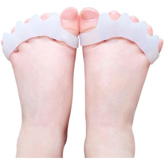 2 pares de separadores de dedos com almofada joanetes para crianças, espaçadores de dedos com separador o dedo